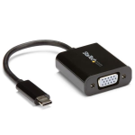 StarTech.com USB-C to VGA Adapter - Black - 1080p - Video Converter For Your MacBook Pro - USB C to VGA Display Dongle (CDP2VGA) - Adattatore USB/VGA - 24 pin USB-C (M) a HD-15 (VGA) (F) - USB 3.1 Gen 1 / Thunderbolt 3 - 18 cm - alimentazione USB, Support